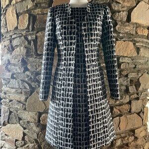 Cenia New York Scalloped Edge Coat and Sheath Dress 2 piece set